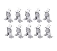 FUBESK 10 Pack Metal Spring Tool Clips Hooks, For Heavy Duty Wall Mount Holder Shovel Broom Mop Brush, Garage Shed Garden Storage Organizer, Silver Finish Outdoor And Indoor Utility Organization