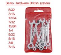FUBESK 10-Piece Mini Spanner Wrench Set, British & Metric, Key for Ring Tool for Home & for Auto Maintenance, Red & Blue