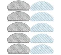 FUBESK 10pcs Replacement Mop Cloths for Deebot OZMO T10 and T10 Plus, Soft Reusable Microfiber Pads for Robot Vacuum Cleaner, Strong Water Absorption Easy Clean