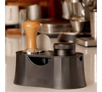 FUBESK 2 in 1 Espresso Knock Box with Tamper Mat, Detachable Coffee Tamping Station for Portafilter, Anti-Slip Base, Dishwasher Safe, 20.5 x 10.8 cm