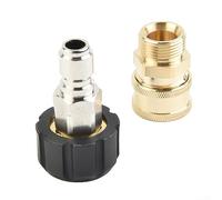 FUBESK 2PCS M22 15mm to 1/4inch ?Pressure Washer Couplers,Pressure Washer Adapter Set,Quick Connect Swivel Accessories Adaptors, Quick Connect Set
