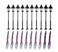 FUBESK 3V HO Scale Miniature Street Lights Railway Train LED Lamp Post Single Head Garden Landscape Decoration for Diorama Sand Table(10pcs)