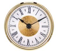 FUBESK 80MM Quartz Clock Inserts Movement Mechanism Replacement Roman Arabic Numerals, Quartz Movement -Gold A