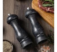 FUBESK Adjustable Pepper Mill for Salt and Spices, 16 cm Wooden Grinder with Effortless Clockwise Grinding Mechanism, for Kitchen Use