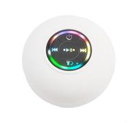 FUBESK BT Hands-free Color Light Shower Speaker, Waterproof Shower Speaker, IPX4 Waterproof Portable Audio Device 10M Transmission Range, Hands-free Shower Speaker(White)