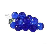 FUBESK for CRYSTAL Grape Statue Grapes Paperweight, Art Glass Fruit Collectible, Artificial Fruit for SCULPTURE Figurine Ornament Gifts for Home Christmas Decor, 11X5.5x6cm (blue)