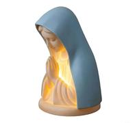 FUBESK For Virgin Mary Prayer Night Light LED Resin Religious Statue with Gentle Illumination for Prayer Corner Bedroom Living Room Decor White