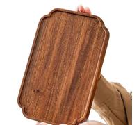 FUBESK for Walnut Tea Tray Rectangular Wooden Serving Tray for Dry Brew Tea Ceremony and Fruit Platter Use 33 x 16 cm