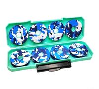 FUBESK High Strength ABS Fishing Coil Organizer with EVA Spools, Anti-Slip Design and Secure Latching Mechanism, Lightweight Portable Tackle Box Travel, Cyan 25.3x13.5x3cm(8)