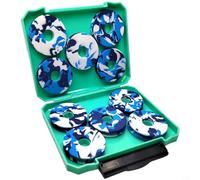 FUBESK High Strength ABS Fishing Coil Organizer with EVA Spools, Anti-Slip Design and Secure Latching Mechanism, Lightweight Portable Tackle Box Travel, Cyan 25.3x13.5x3cm(10)