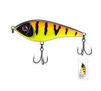 FUBESK Loud Sound Slow Sinking Swim Bait 10cm 35g, Realistic Musky Pike Slider Lure Bass Perch Dogfish, Natural Swimming Action with Barbed Treble Hooks, Mixed Color(5#)