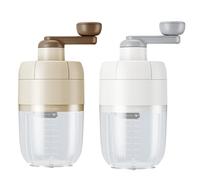 FUBESK Manual Ice Crusher Slush Machine with Stainless Steel Blade, 1000ml Capacity for Shaved Ice, Smoothies and Drinks, Portable for Home Office Travel, Apricot/White