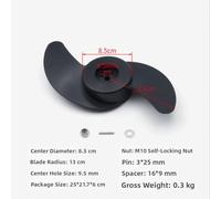 FUBESK Marine Boat Outboard Engine Propeller for Electric Trolling Motor, For Watersnake, SUNELEXE, Savylor, 26/30/40/48lb Motors, Black