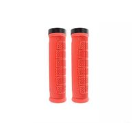 FUBESK Mountain Bike Hand Grips Soft Rubber Handlebar Covers With End For Straight Bar Cycling(RED)