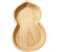 FUBESK Pine Wood Serving Tray with Divided Sections for Snacks Nuts Fruit - Rustic Wooden Platter for Tea Coffee Breakfast in Bed 27.6x17.2cm(A)