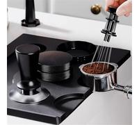 FUBESK Silicone Non-Slip Espresso Tamping Station Mat for Coffee Tamper and Portafilter - Black, 28.5 x 21.5 cm