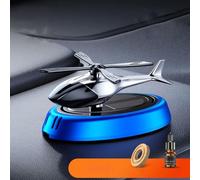 FUBESK Solar Powered Car Air Freshener Aroma Diffuser with Rotating Airplane Helicopter Design, ABS Material, for All Cars, Red