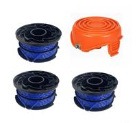 FUBESK Spool Cover and Line Replacement For Black and Decker GL315 GL350 GL650, Spool Diameter 1.65mm, Length 12.2M Grass Trimmer Accessories(1X cap+3X spool)