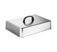 FUBESK Square Griddle Dome Lid for Barbecue, Stainless Steel Melting Cover with Ergonomic Handle for Heating Food and Meat(22.2 * 14.6 * 6.6CM)