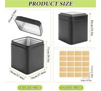 FUBESK Stackable Tea Container Set with Airtight Sealing Lid and Writable Labels for 10 Pcs Silver Red Black Champagne Gold Brushed Metal Storage