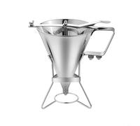 FUBESK Stainless steel pancake batter dispenser, 1800ML large capacity funnel with 3 nozzles, suitable for kitchen baking cupcake molds spring handle