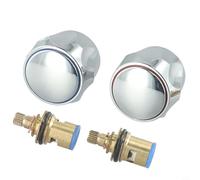 FUBESK Tap Revivers Kit 1/2” Contract Standard Basin Sink Taps - 2 Set Tap Reviver Conversion Kit - Hot Cold Mixers Heads Handles Valves Cartridges 1/2 Inches Eplacement Heads Thread Basin Sink Washer