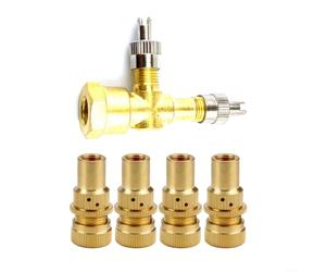 FUBESK TPMS Valve Tee Adapter 3-Way Metal Splitter with 4pcs Air Release Valves for Motorcycle Car for Tire Pressure Monitoring System Repair(A)