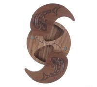 FUBESK Unique Tai Chi Wooden Pick Box with Magnetic Lid and 23 Guitar Picks Organize Your Gear (A)