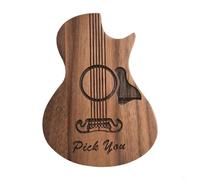FUBESK Unique Tai Chi Wooden Pick Box with Magnetic Lid and 23 Guitar Picks Organize Your Gear (B)