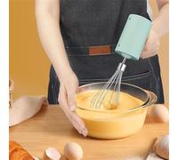 FUBESK Wireless Rechargeable Electric Handheld Mixer for Kitchen Use, 2 Mixing Heads, USB Charging, Compact Design, Green
