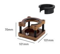 FUBESK Wooden Espresso Tamper Station for 51mm 58mm Manual Coffee Tampers with Adjustable Holder and Anti-Slip Base, Walnut