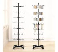 Fubiaofei Jewelry Display Stand, 7 Tier Jewelry Rack Display Holder, Movable Necklace Organiser, Rotating Rack for Store Shelves, Adjustable Metal Tree Stand for keychain/Socking/Hat.