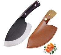Fubinaty Chef Knife 5.5 Inch Japanese Kitchen Knife Handmade Forged High Carbon Steel Fish Knives Full Tang Design with Sheath and Wooden Handle for Home and Outdoor Cooking