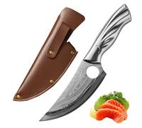 Fubinaty Chef Knife 5 Inch Japanese Boning Knife High Carbon Steel Kitchen Knives Full Tang Cooking Knife with Protective Sheath and Ergonomic Phoenix Tail Handle for Home and Grill