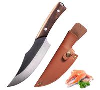 Fubinaty Chef Knife Japanese Style 6 Inch Professional Cooking Knife Handmade Forged High Carbon Steel Kitchen Knives Full Tang Vegetable Knife with Sheath and Wooden Handle for Home Garden Grill