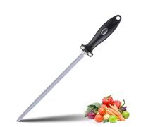 Fubinaty Professional Sharpening Steel Stick Honing Rod 12" Kitchen Knife Sharpener High Carbon Steel Manual Knife Sharpener Superfine Draw 3000 Grit with Hanging Hole