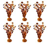 FUBININA 6 Pack Fall Maple Leaves Table Centerpiece Autumn Party Decoration Metallic Gleam Foil Spray Centerpiece Glitter Decor for Thanksgiving Harvest Seasonal Event Halloween Holiday, Orange Gold
