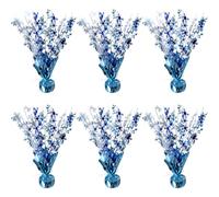 FUBININA 6 Pack Winter Wonderland Snowflake Table Decoration Metallic Blue White Glitter Foil Spray Tabletop Centerpieces for Winter Christmas Xmas Frozen Birthday Wedding Baby Party Supplies Decor