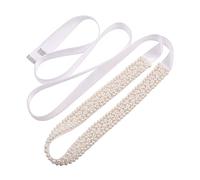 Fubney Pearl Bridal Belt Handmade Wedding Sash Belts Bride Belt And Sash For Wedding Decoration, White