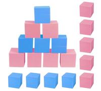 FUBOTRAD Foam Pit Blocks Foam Padding Sponge Pit Cubes Sponge Blocks for Amusement Park Gymnastics Freerunning and Parkour Courses - 24PCS 5" x 5" x 5" (Pink & Dark Blue)