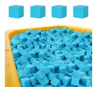 FUBOTRAD - Soft Foam Building Blocks, 3 inch Cubes x 100 Pieces, Suitable for Climbing, Gymnastics, and Parkour Training. for Ball pits, Safe Play with Soft Foam Bricks-Blue