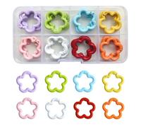 Fubuuf Colourful Snap Hook Set of 24 Star Flower Mini Key Ring | Spring Ring Key Ring Set Including Storage Box, 8 Colours Key Rings for Keys, Bags, Backpack, DIY, Camping