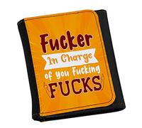 FUC*er in Charge of You FUC*ing Fu*ks Cool Unique Bad Rude Saying Humorous Fun Thank You Gift Men's PU Leather Wallet Birthday Gift.