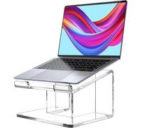 FUCDTEFC Acrylic Laptop Stand for Desk, 15-17.3 Inch Laptops, Ergonomic Laptop Holder, Computer Stand for Laptops Under 15.6 Inches, Clear