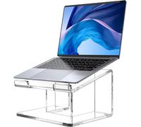 FUCDTEFC Acrylic Laptop Stand for Desk, Laptop Riser for 10-15.6 Inch Laptops, Ergonomic Computer Stand Holder Compatible with Macbooks and Notebooks- Clear