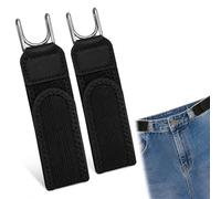 Fuceli 2 Pcs Buckle-Free Belt Clips, Adjustable Elastic Waist Tighteners with Metal Hooks, Invisible Belt Alternative for Men Women, Ideal for Jeans, Trousers and Daily Wear