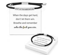 Fuceli Don't Let The Hard Days Win Bracelet, Adjustable Knot Bracelet, Inspirational Mental Health Bracelet, Best Friend Bracelet, Encouragement Rope Bracelets for Women & Men with Greeting Card