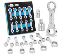 Fuceter Torque Wrench Adapter Set 12 PCS - Chrome Molybdenum Steel, SAE 12 Point Box End 3/8" Square Drive Torque Wrench Extension Adapter for Hard to Reach Place.