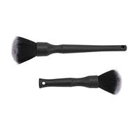 Fuchooky 2pcs Soft Car Detailing Brush Set Multi Purpose Automotive Cleaning Brush Universal for Auto (Black)