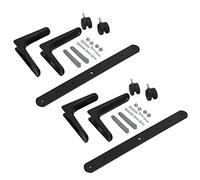 Fuchooky Adjustable Mobile Room Divider Screen Holder with Wheels Heavy Duty Aluminum Alloy Support Legs for Partition and Decor (Black)